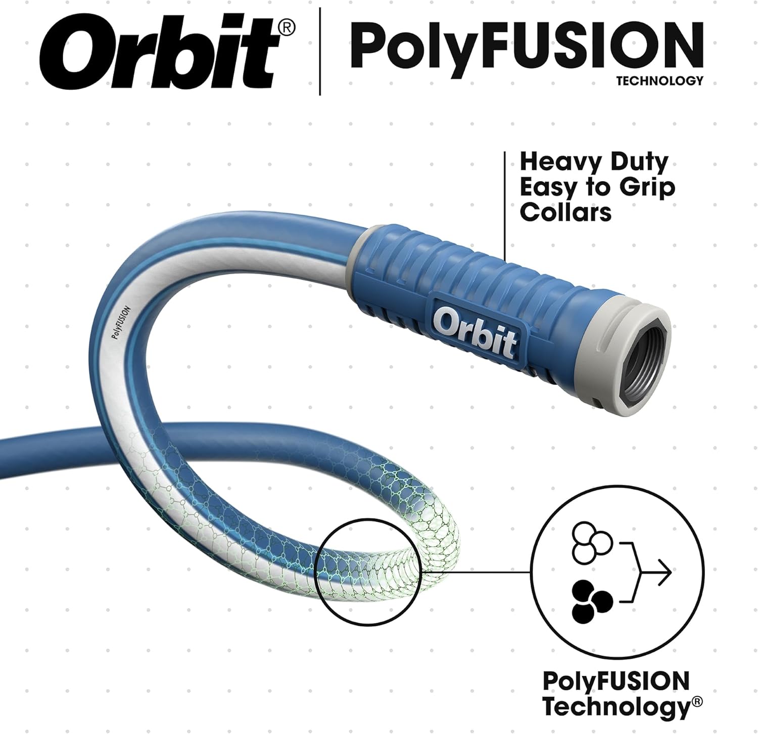 Orbit 22010 Polyfusion Garden Hose - Heavy-Duty Water Hose (100-Foot x 5/8-Inch)