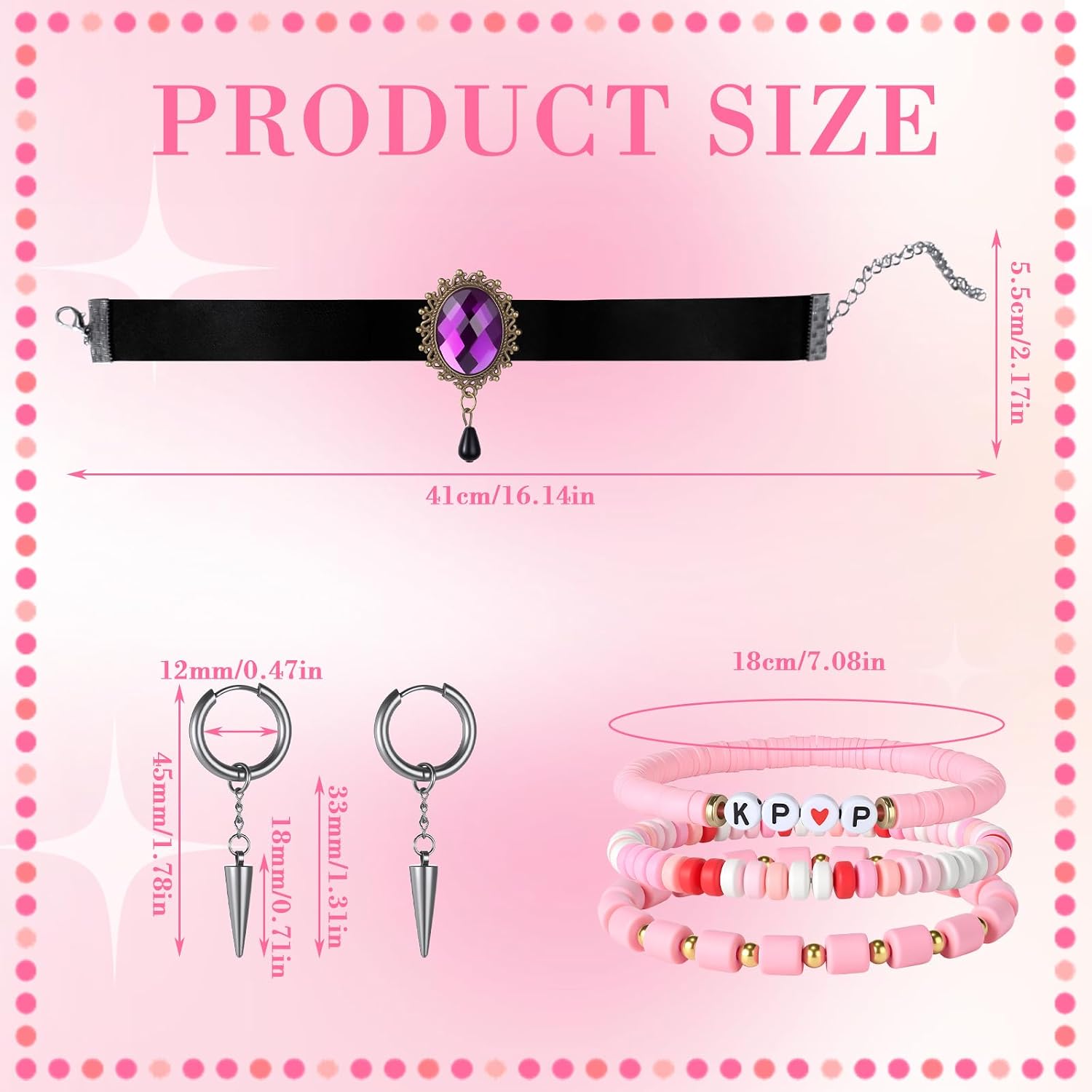 Misdary Kpop Bracelet Necklace Earrings Kpop Merch Stuff Cosplay Outfits Accessories for Girl Women Sister Fans image 2