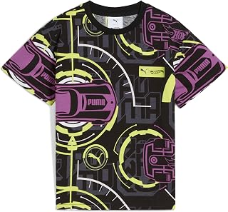 PUMA Boys' Short Sleeve Cotton Graphic T-Shirt, Crewneck
