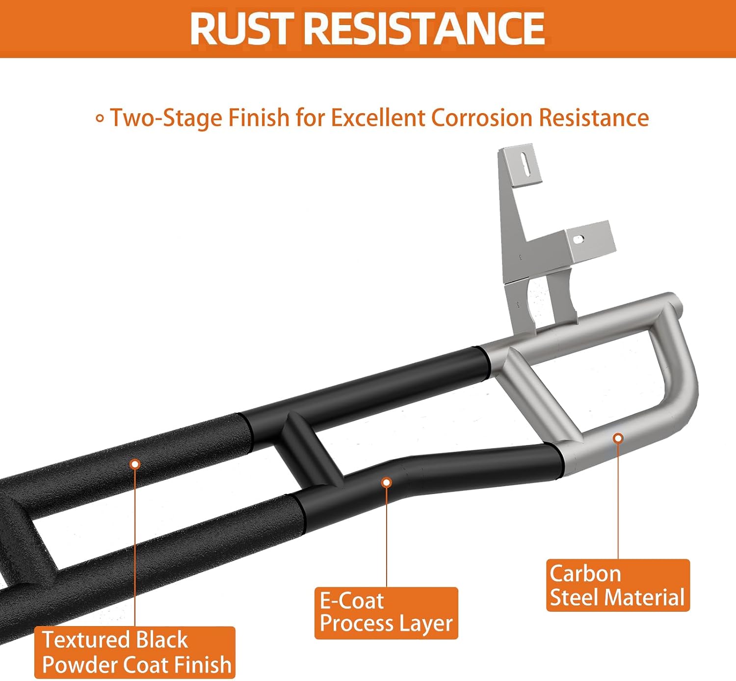 Hooke Road Cayenne Rock Slider Rails Offroad Protection Running Boards for 2003-2010 Porsche Cayenne 955/957, Kick Out Sliders Rocker Guard Nerf Bars, Heavy Duty Steel Tube