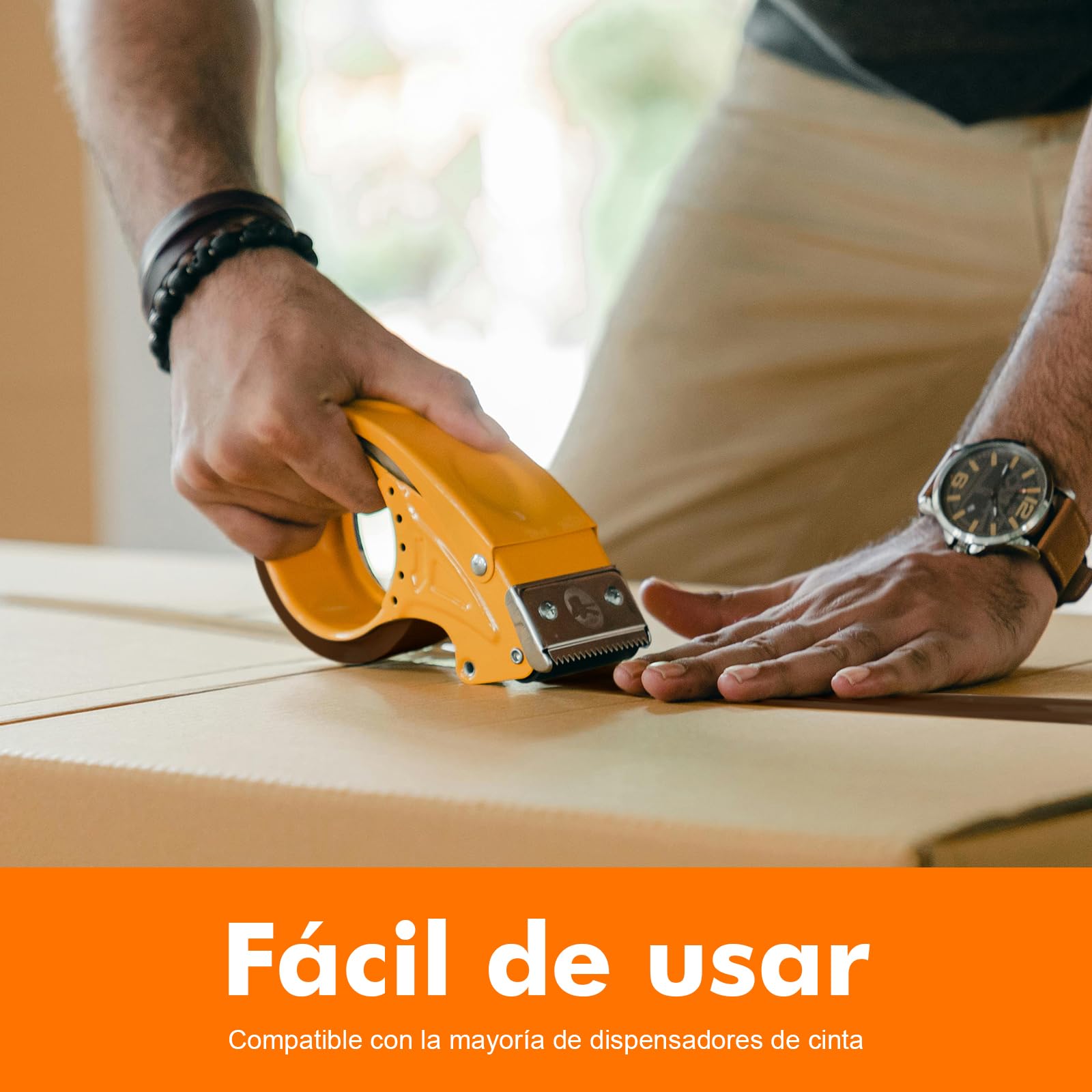 GRIFEMA GA4004-2, Cinta de Embalaje Silenciosa para Embalar Cajas de Cartón para Envíos y Mudanzas, 66 m x 50 mm, 2 Rollos, Marrón
