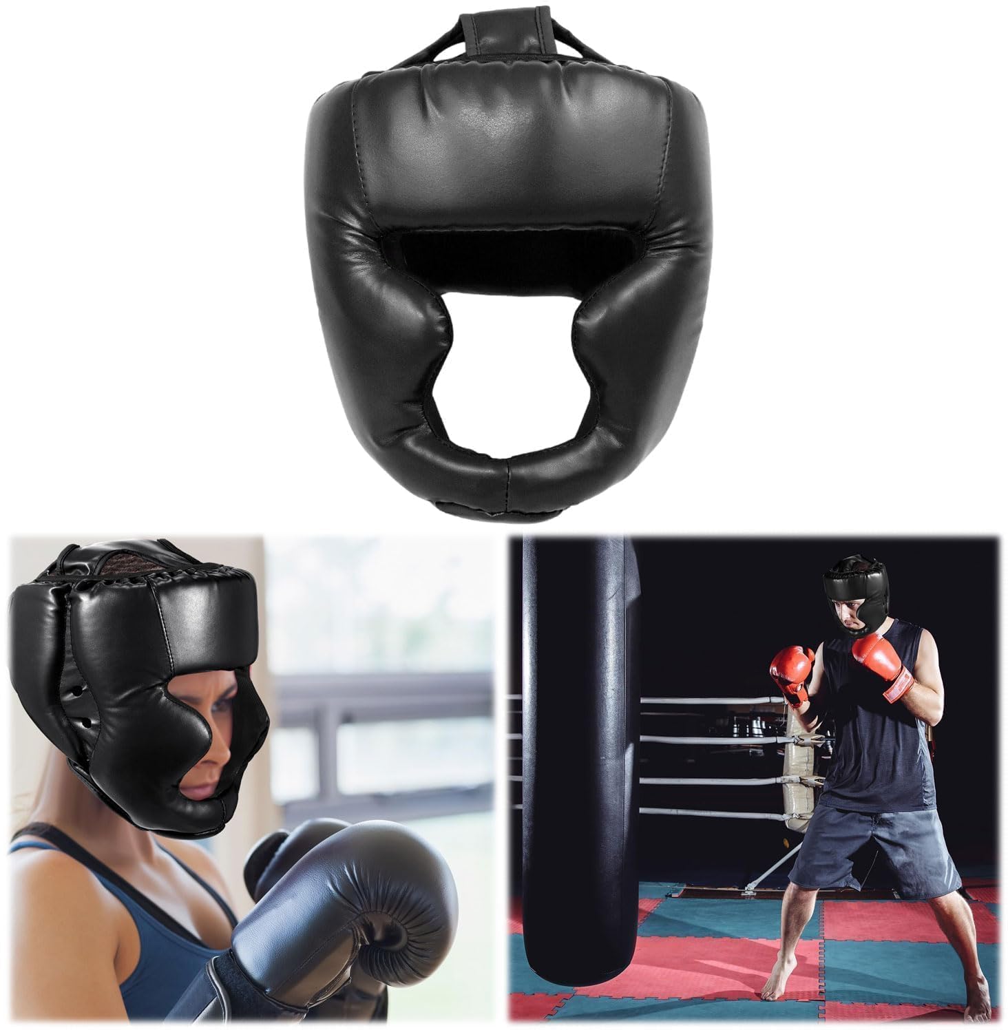 EntraînementCasque deBoxe, 24cm*16cm, CasqueBoxe, Casques Sports Combat, Casque Boxe Grapplingcasque, Casque d'entraînement de karaté, adapté au Combat Libre, au Taekwondo, au karaté
