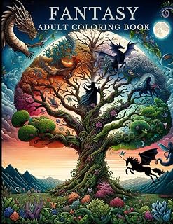 Fantasy Coloring Book For Adults Greyscale