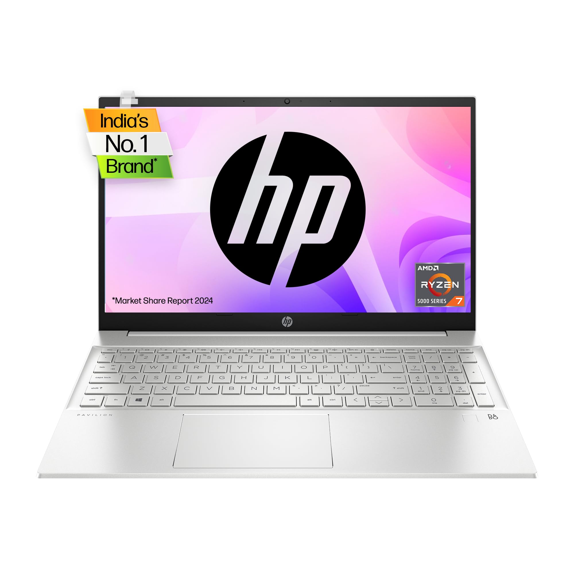 (Refurbished) HP Pavilion 15, AMD Ryzen 7 5700U, 15.6-inch (39.6 cm), FHD, 16GB DDR4, 1TB SSD, AMD Radeon Graphics, FPR, 720p HD Camera, Backlit KB, Audio by B&O (Win 11, MSO 2021, Silver, 1.75 kg), eh1147AU (B0D6H29Y8B) Amazon Price History, Amazon Price Tracker