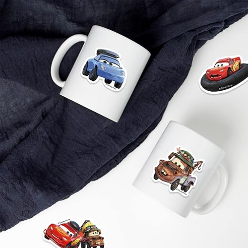 Miniatura 5 de 50 calcomanías de autos de dibujos animados estadounidenses para niños, calcomanías clásicas de dibujos animados de anime para portátiles,