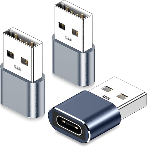 Yoozon Paquete de 3 adaptadores USB a USB C, USB tipo C hembra a USB A macho, convertidor de cable de carga para Apple Watch Ultra iWatch 9, para