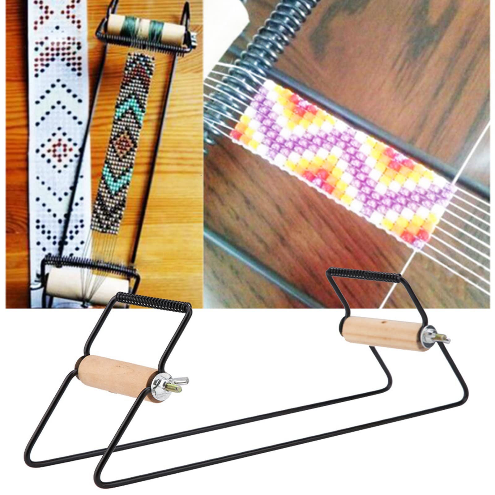 Hominas Telaio per Perline, Telaio per Tessitura Perline Telaio Per Gioielli a Mano in Acciaio Inox Telaio per Braccialetti per Principianti Realizza Collane, Bracciali, Gioielli