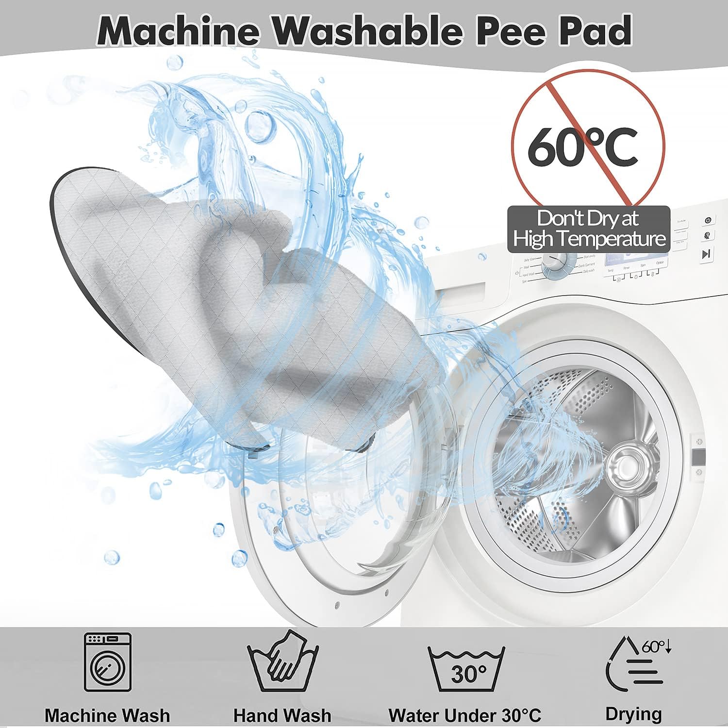 Gimars Heavy Absorbency Non-Slip Washable Waterproof Dog Mat, Reusable 65"x48" Dog Training Pads, Quick Dry Whelping Pads for Dogs, Pee Pads for Incontinence, Crate, Playpen, Kennel Sleeping