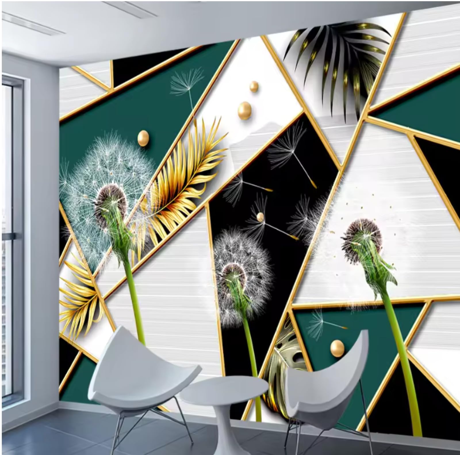 Tapety ściany sypialni salon dekoracja geometria mniszek lekarski tapety wystrój domu tapeta 3D, 3D, 400 x 280 cm