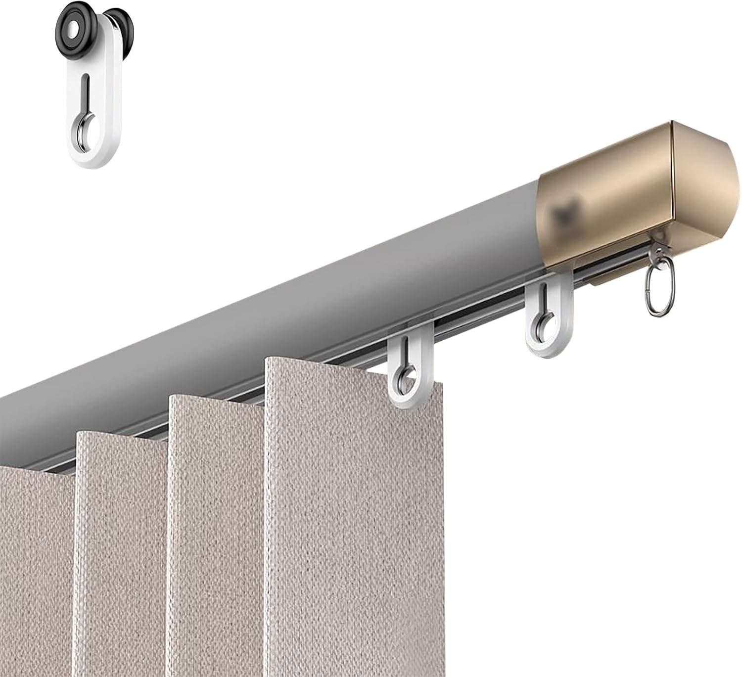天井または壁に取り付けるカーテントラック、 光漏れなしカーテンレール、 長さ1～5m、 軽量アルミ合金製、 ブラック/ホワイト/グレ