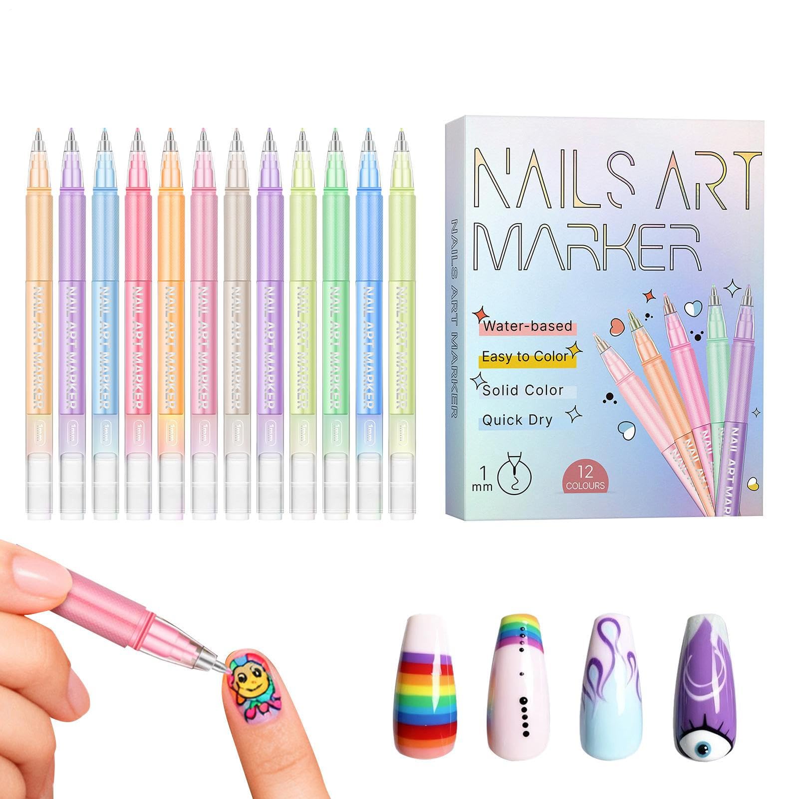 Marqueurs pour vernis à ongles séchage rapide imperméables pour stopper les ratés de lignes fines - 8