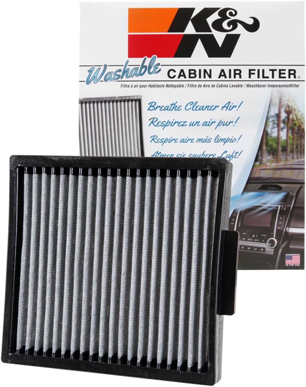 K&N LIFETIME Cabin Air Filter: Premium, Washable, Clean Air for your Cabin: Compatible with 2008-2020 Chrysler/Dodge/Ram: Town & Country Van, Grand Caravan, Cargo Van, VF2038