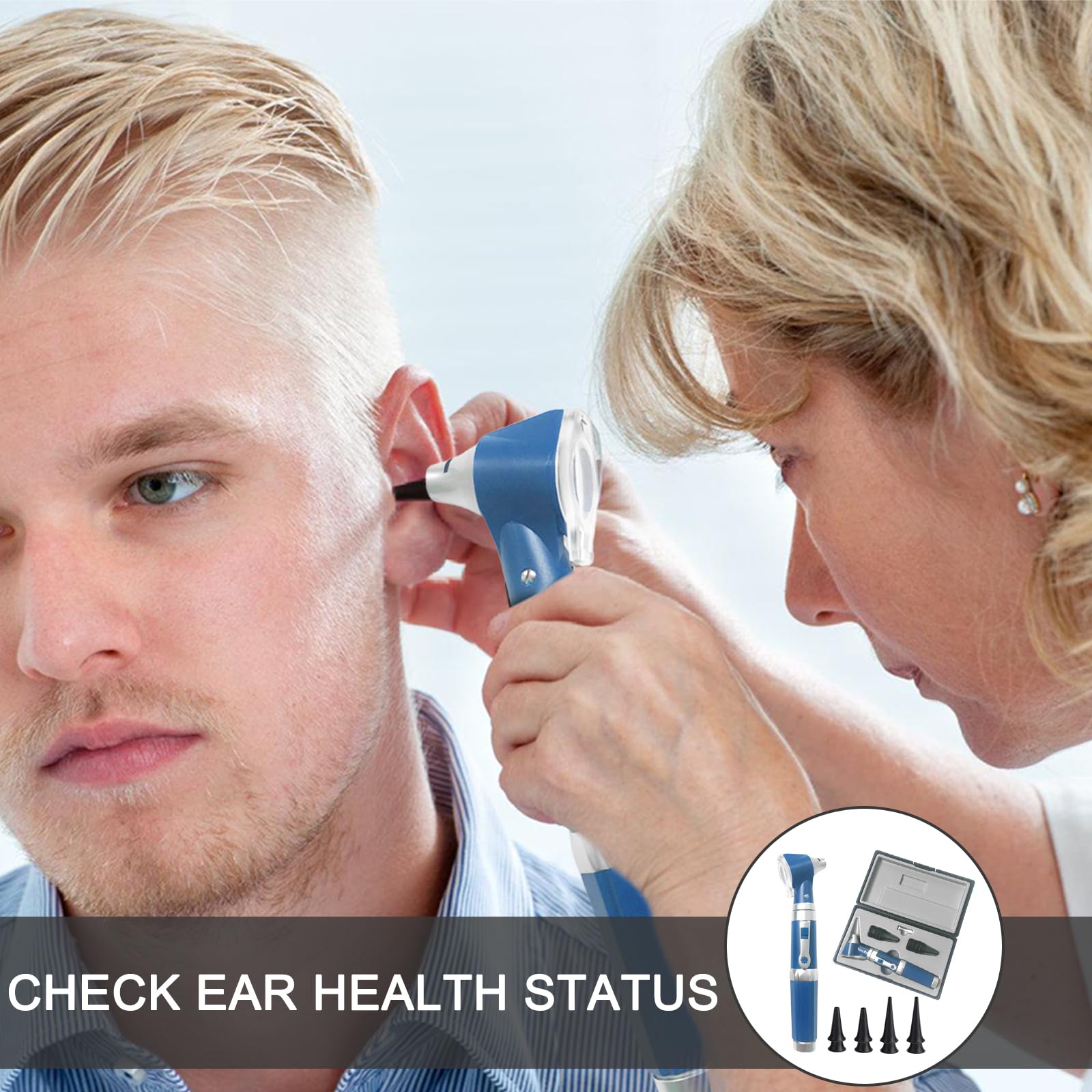 Otoscope Avec Lumière, Stéthoscope Auriculaire De Luminothérapie, Otoscope De Poche Avec étui En Plastique Rigide, Otoscope De Diagnostic, Adapté Aux Adultes, Médecins Et Animaux De Compagnie (Bleu)