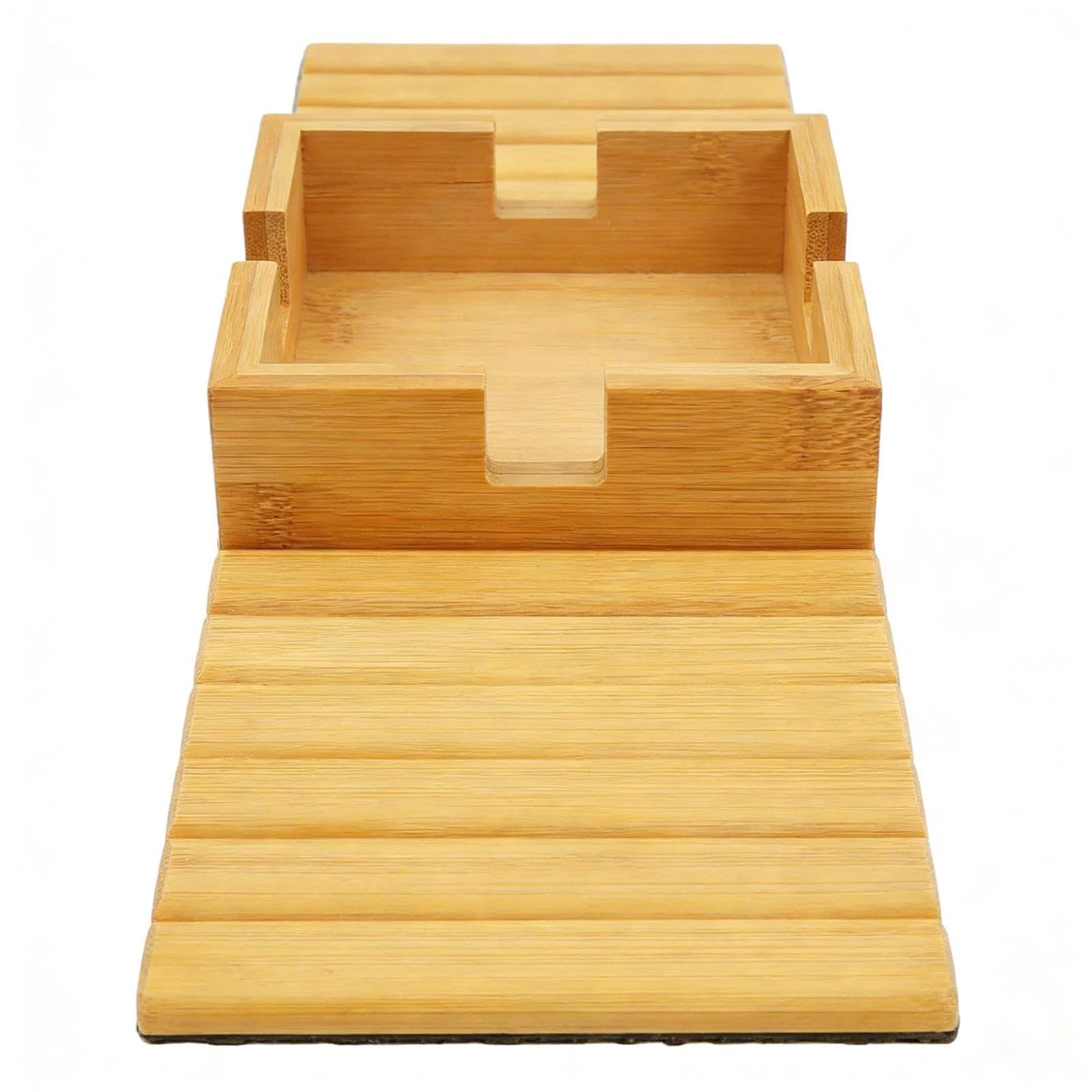 Bandeja para reposabrazos de sofá plegable y organizador de madera para salón