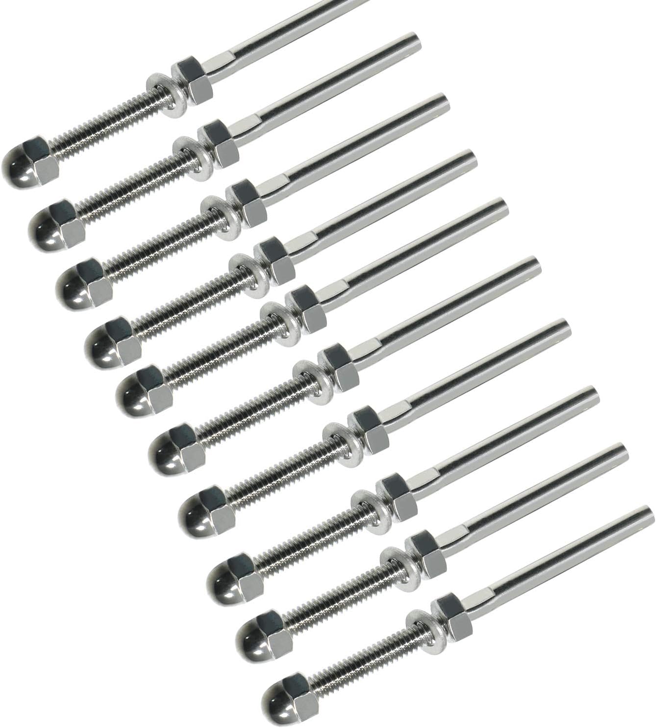 Stainless Steel Cable Railing Swage Threaded Stud Tension End Fitting