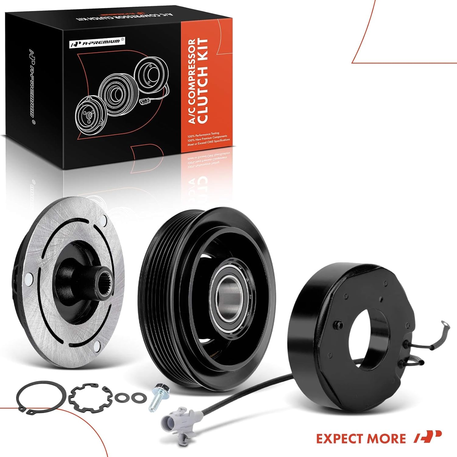 A-Premium Air Conditioner AC Compressor Clutch Kit Compatible with Toyota Camry 1994-2001, Avalon 1995-1999, Solara 1999-2003 & Lexus ES300 1994-1998, 3.0L