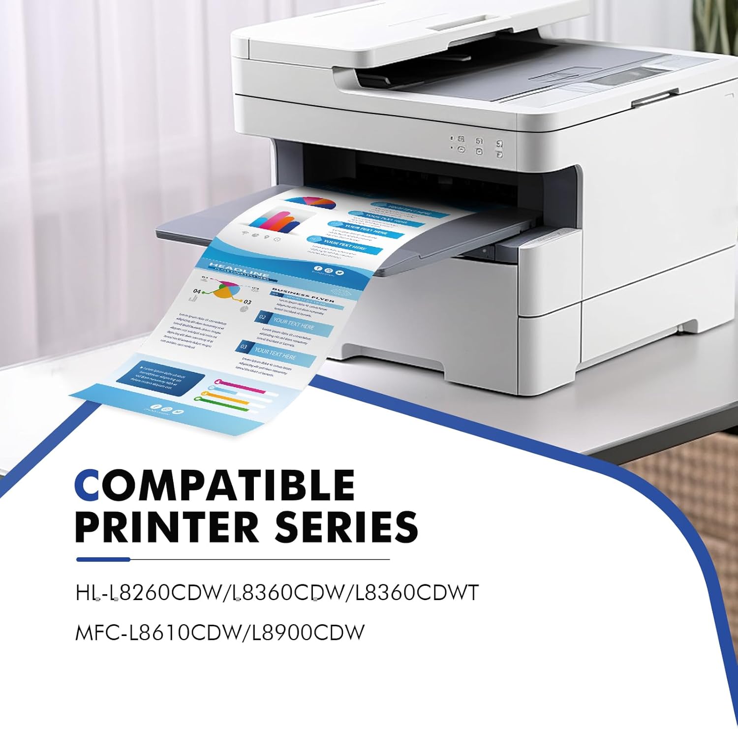 TN433 Toner Cartridge Set TN-433 MFC-L8900CDW Compatible Replacement for Brother TN433 TN 433 TN431 for Brother MFC L8900CDW HL-L8360CDW HL-L8360CDWT HL-L8260CDW MFC-L8610CDW Printer (BCYM, 4 Pack)