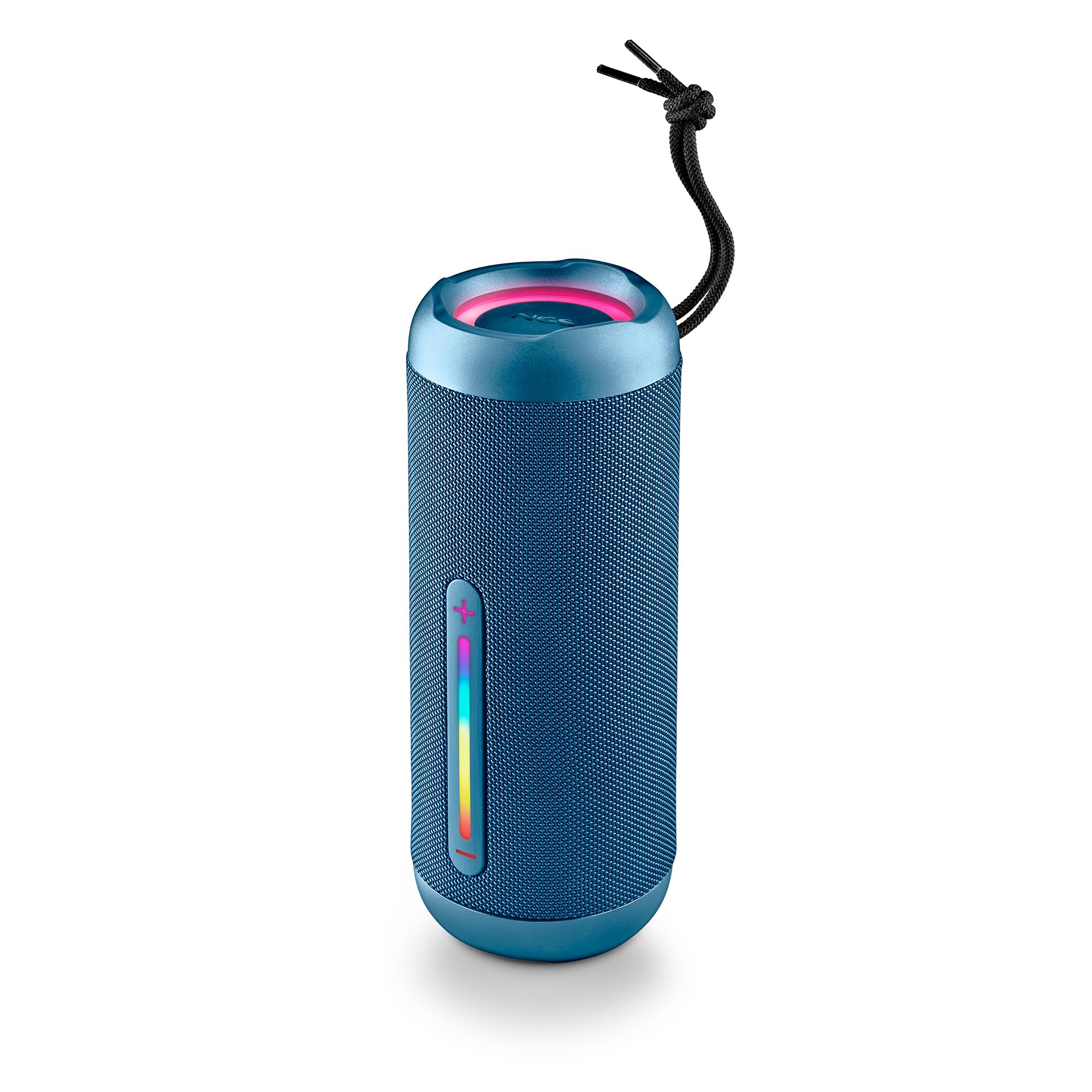 NGS Roller Furia 2 Blue – Altoparlante Bluetooth portatile 5.3, 30 W, impermeabile IPX7, luci RGB, True Wireless TWS, USB, batteria 9 ore, blu