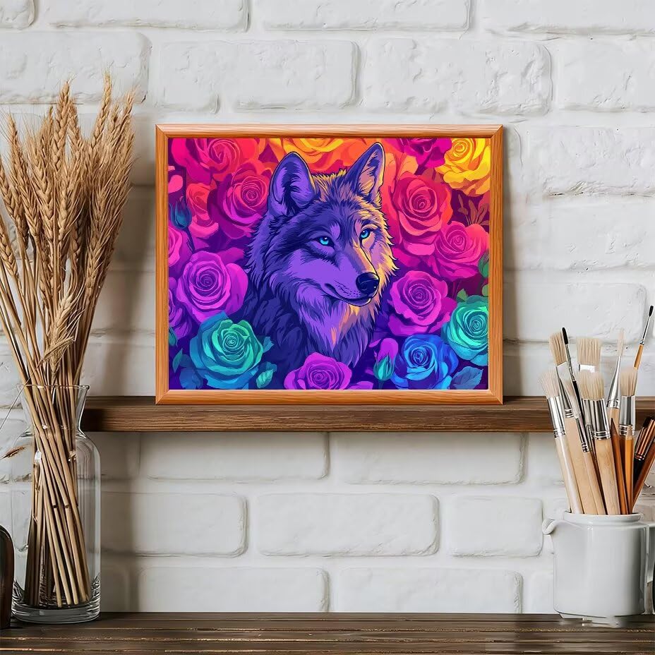 Pintar por números adultos para perder el miedo a pintar con lienzo DIY de perro multicolor 3
