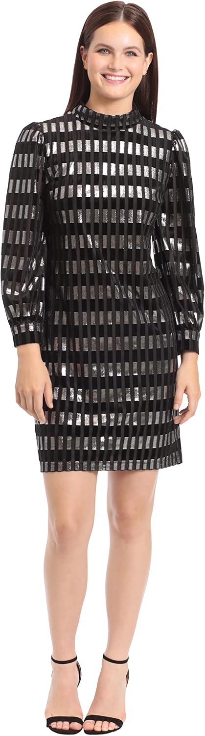 The Holiday Hollywood Classic Metallic Illusions Dress (Crimson)