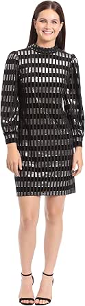 Maggy London Womens Holiday Foil Glitter Shimmer Metallic Dress Party...