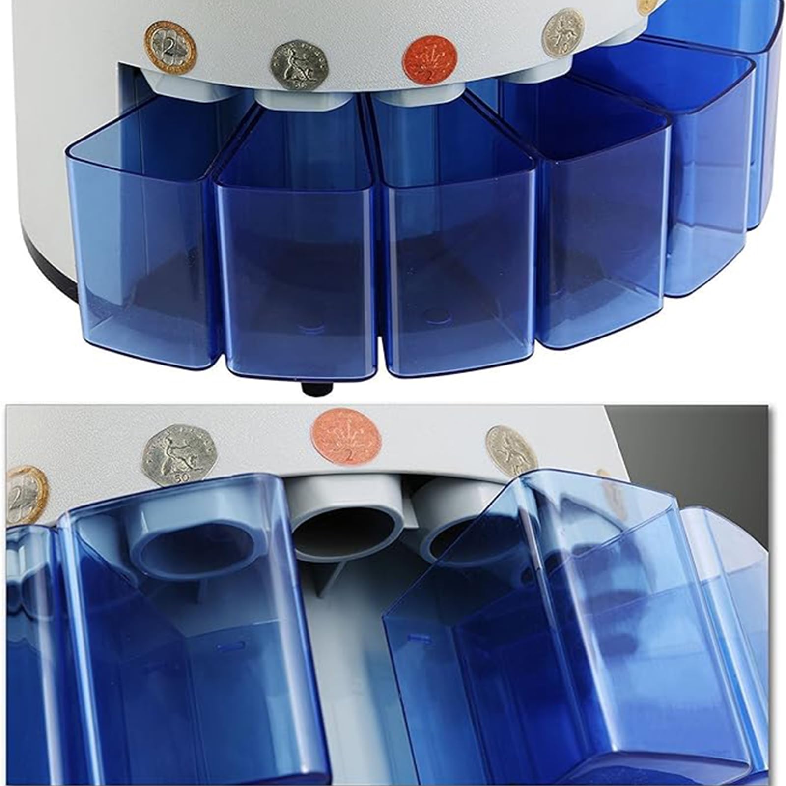 Contamonete Automatico Professionale Elettrico con Display a LED, in Grado di contare 300 Monete/Minuto e Selezionare Lotti di Monete, Ideale per scuole.