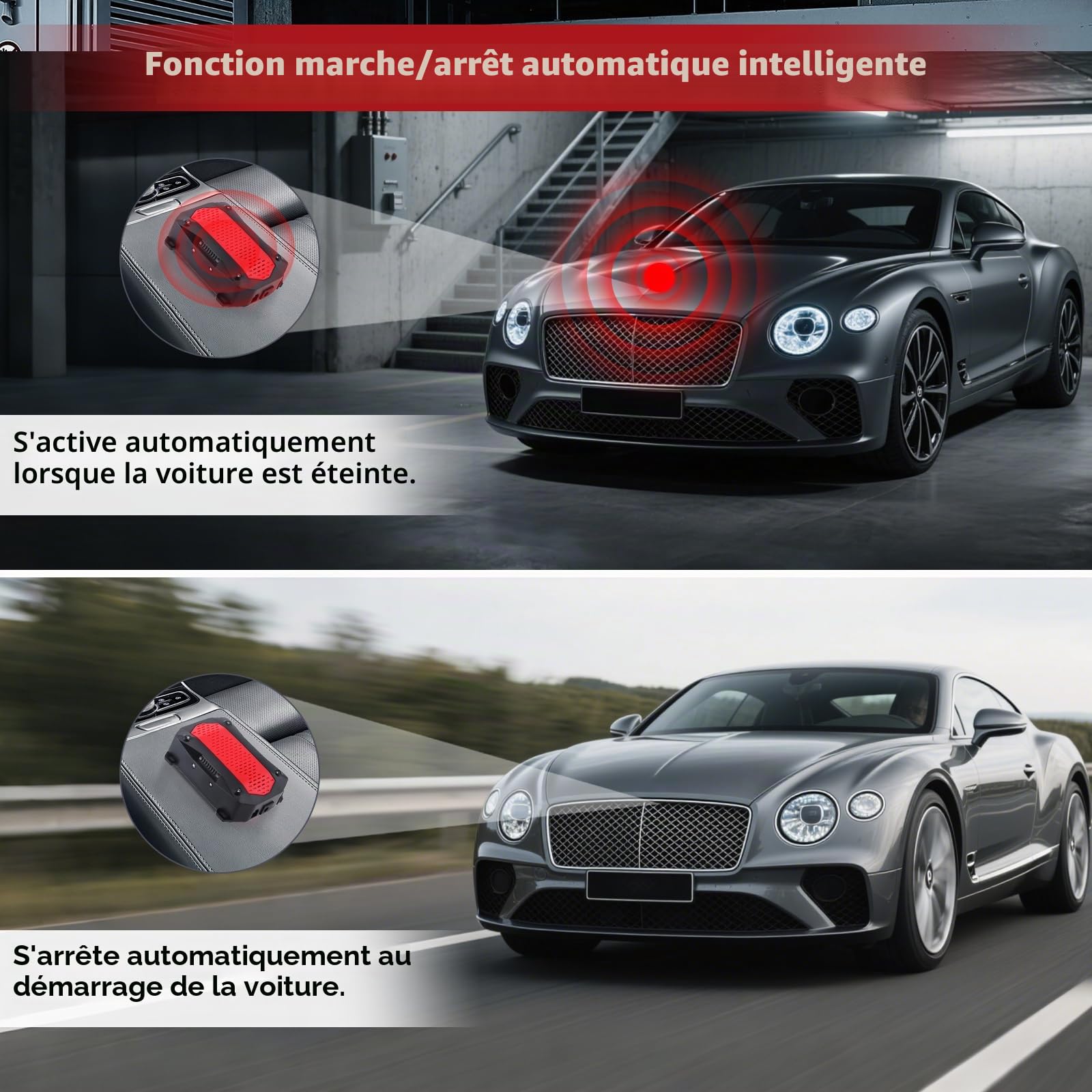 Anti Rongeur Voiture Anti Martre Voiture, Répulsif Ultrasons à Flash LED, 3 Modes d'alimentation, Protection Mobile Intérieur & Extérieur