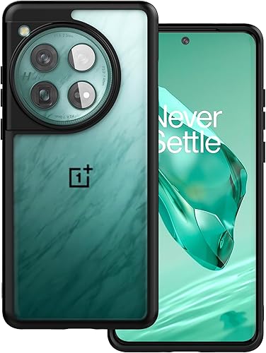 Miniatura 9 de Foluu Funda delgada para OnePlus 12 2024, parte trasera de policarbonato duro mate translúcida y TPU suave a prueba de golpes, resistente a los