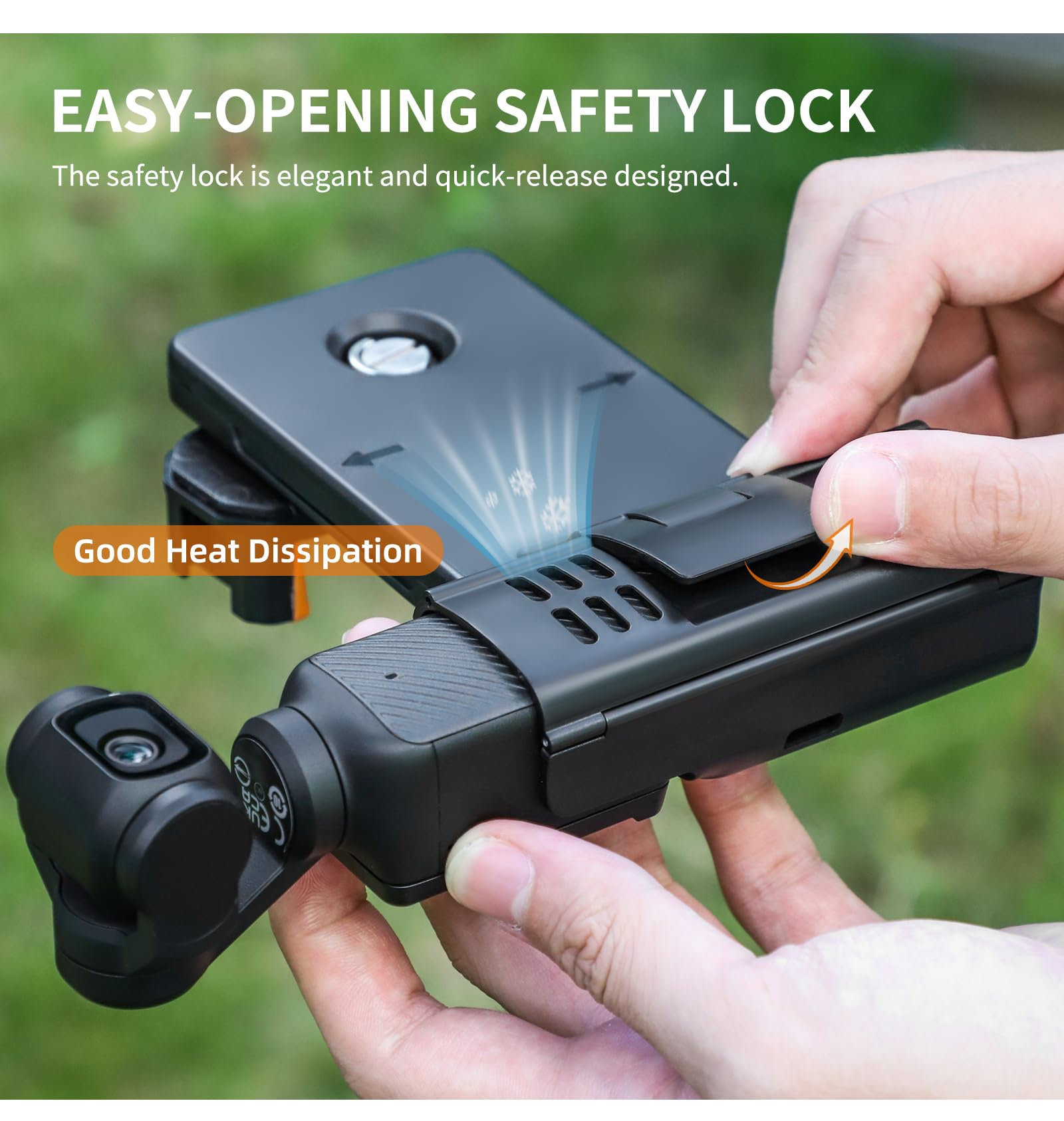 PALUMMA Soporte adaptador de expansión, para DJI Osmo Pocket 3, soporte adaptador de expansión con soporte para teléfono, filtros, tarjetas de memoria, funda organizadora (negro)