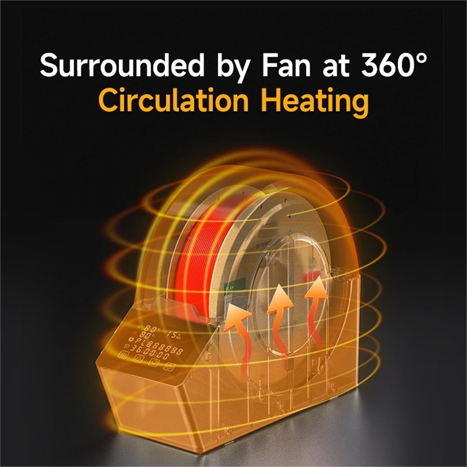 Caja Secadora De Consumibles, Secadora De Filamento para Impresión 3D, Secado A 360°, Control Inteligente De Temperatura De 45 A 70 °c, Pantalla Táctil, Temporizador De 0 A 99 Horas, para