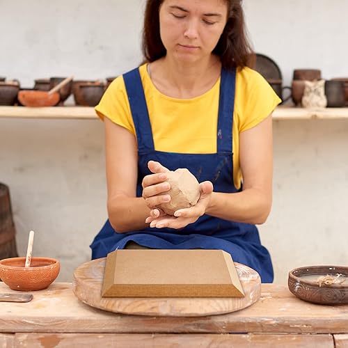 Miniatura 5 de Qunclay Molde de cerámica para arcilla de 8 x 8 pulgadas, moldes cuadrados de cerámica, herramientas de cerámica, placa de prensa para platos de