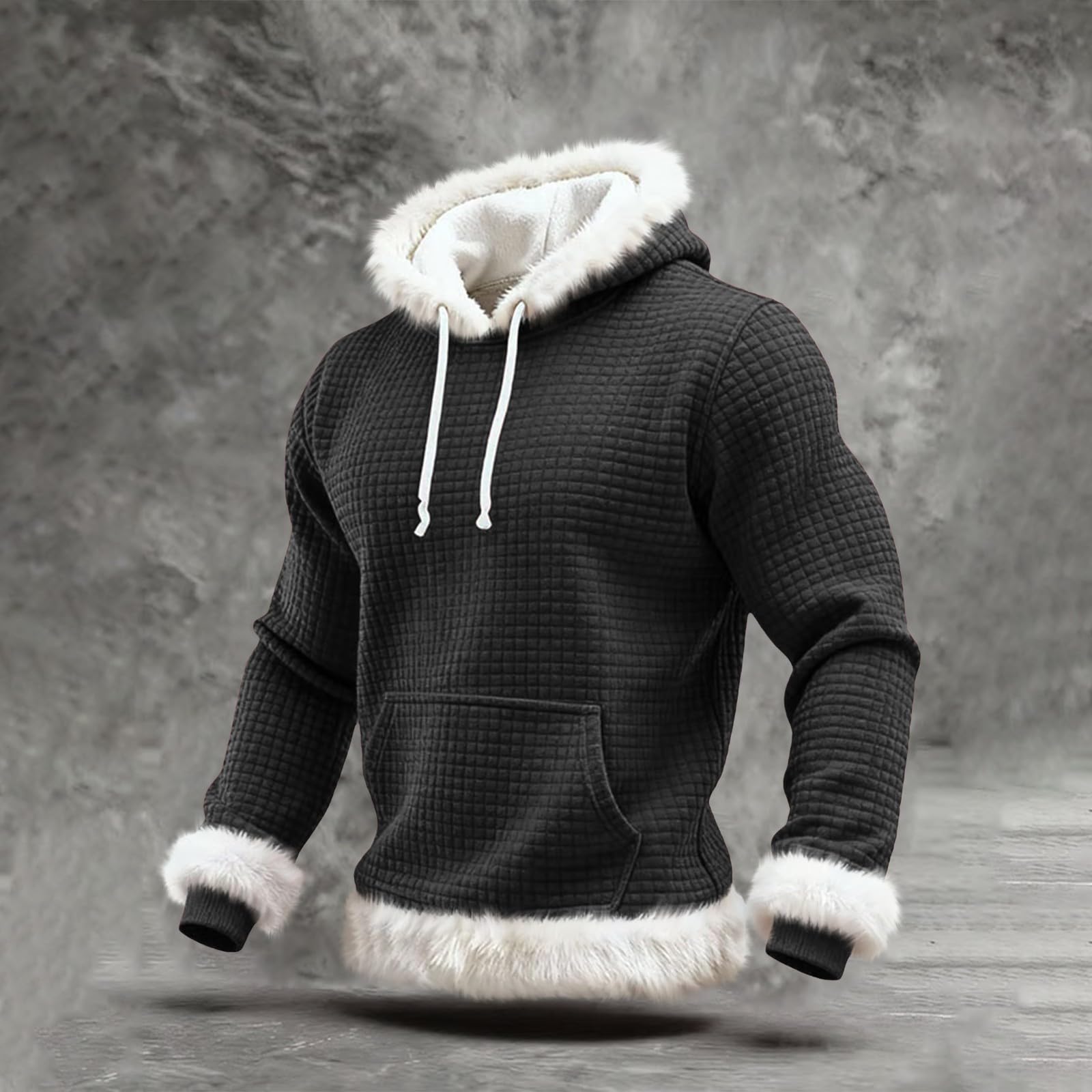 Chaqueta Verano Hombre Sudadera con Capucha De Forro, Estilo Oversize, Tallas Grandes, Manga Larga, Casual, Ideal para Invierno. L (Black, L) Impermeable Ropa Ciclismo Gym Trabajo