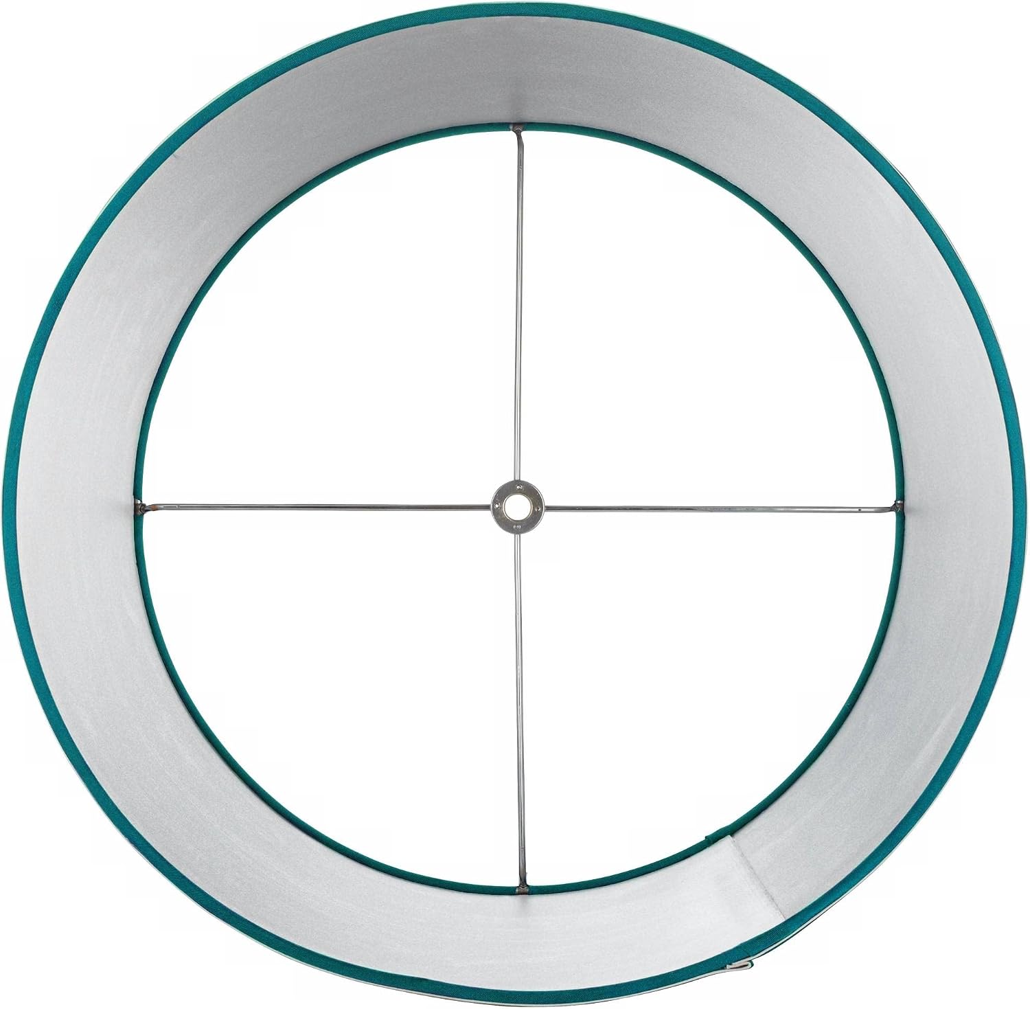 Sydnee Satin Teal Blue Large Drum Lamp Shade (Pre-Assembled) 14" Top x 16" Bottom x 11" High (Spider) Replacement with Harp and Finial - Springcrest