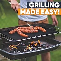 Linda's Essentials Extra Large 3-Pack Grill Mats - Reusable Non-Stick Heat-Resistant BBQ Mats for Outdoor Grills, 16.25x23 Inch Easy Clean