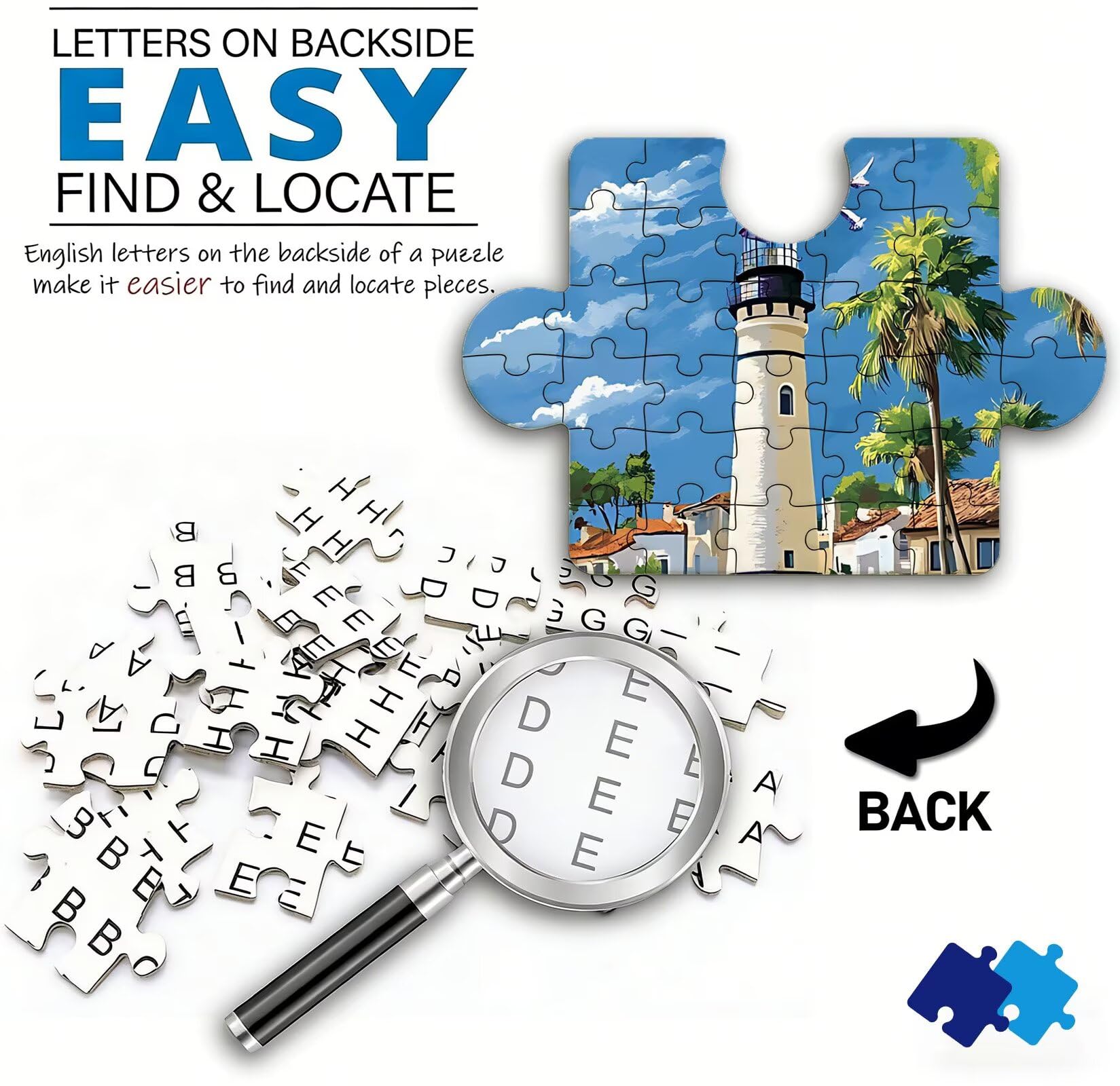 Faro Playa Puzzle 4000 Piezas Adultos, Rompecabezas con Letras en la Parte Posterior - Piezas Que Encajan Perfectamente, Reto de Concentración, Regalo para Mujer y Decor Hogar, 141.5 x 87.5 cm w0-134