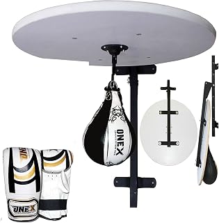 ONEX Hand eye coordination Speed Ball Platform Set Boxing Gloves Stand Bracket Speedball Workout Training (Wht Speed Ball Set)