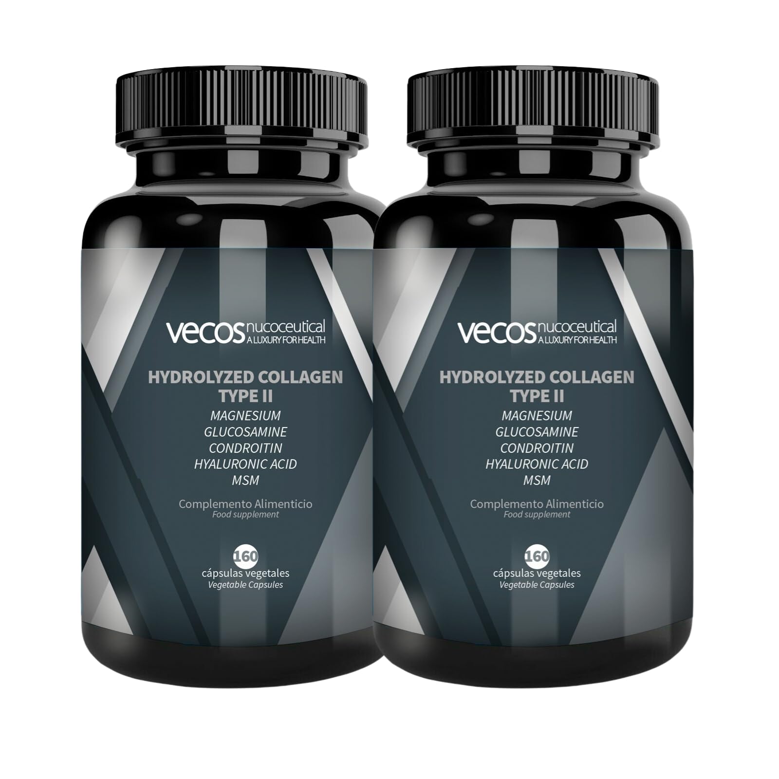 Vecos | Collagene Idrolizzato Tipo II con Condrofitina e Acido ialuronico | Aiuta a Prevenire il Dolore e l'Infiammazione delle Articolazioni| Effetto Antinfiammatorio e Antiossidante