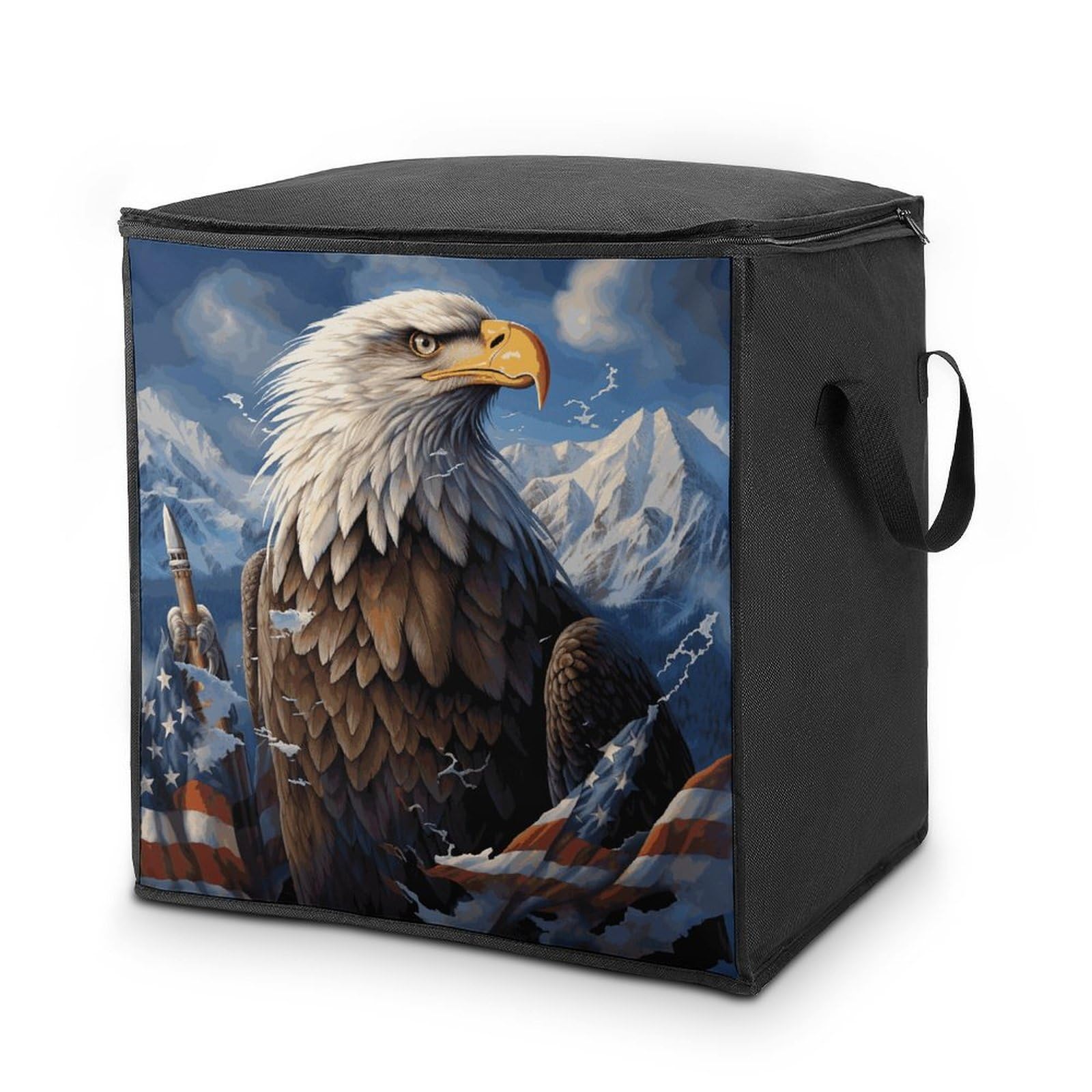 70L Eagle Storage Bag With Zipper Closet Organizers with Handle for Home Storage Organizer for Blankets Quilts Clothes Comforter Bedding And Pillows