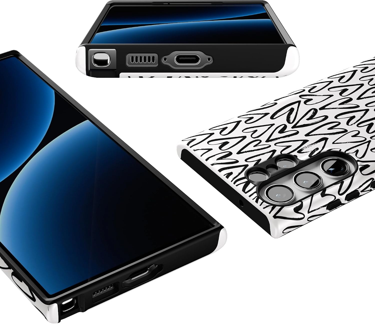 Casely Galaxy S23 Ultra Case | Heart Throb | Endless Hearts | Essential Slim Dual-Layer Protective Design