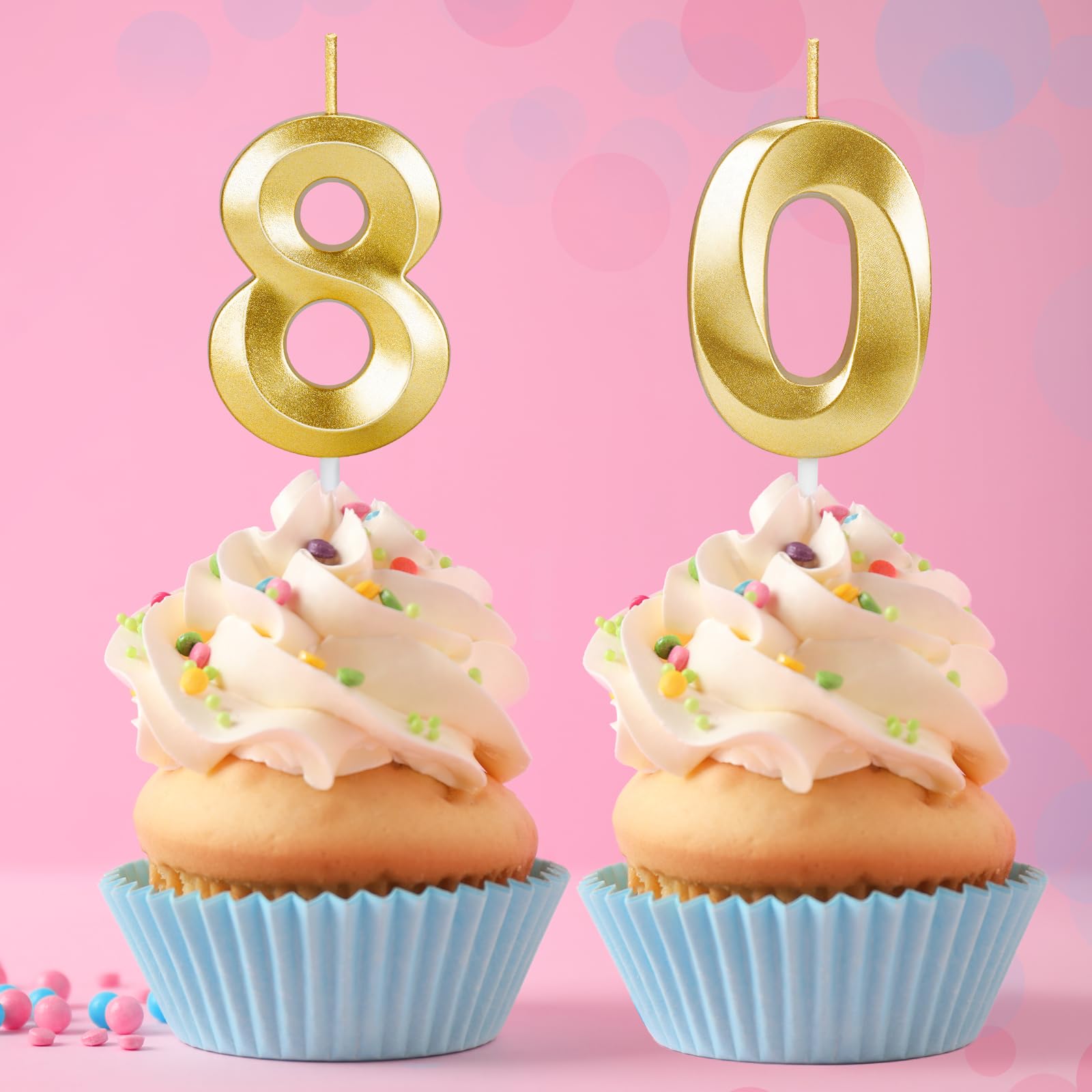 JEKUGOT 30th Birthday Candles For Cakes, Number 30 Candle, Gold Candle, Cake Candles Cake Topper