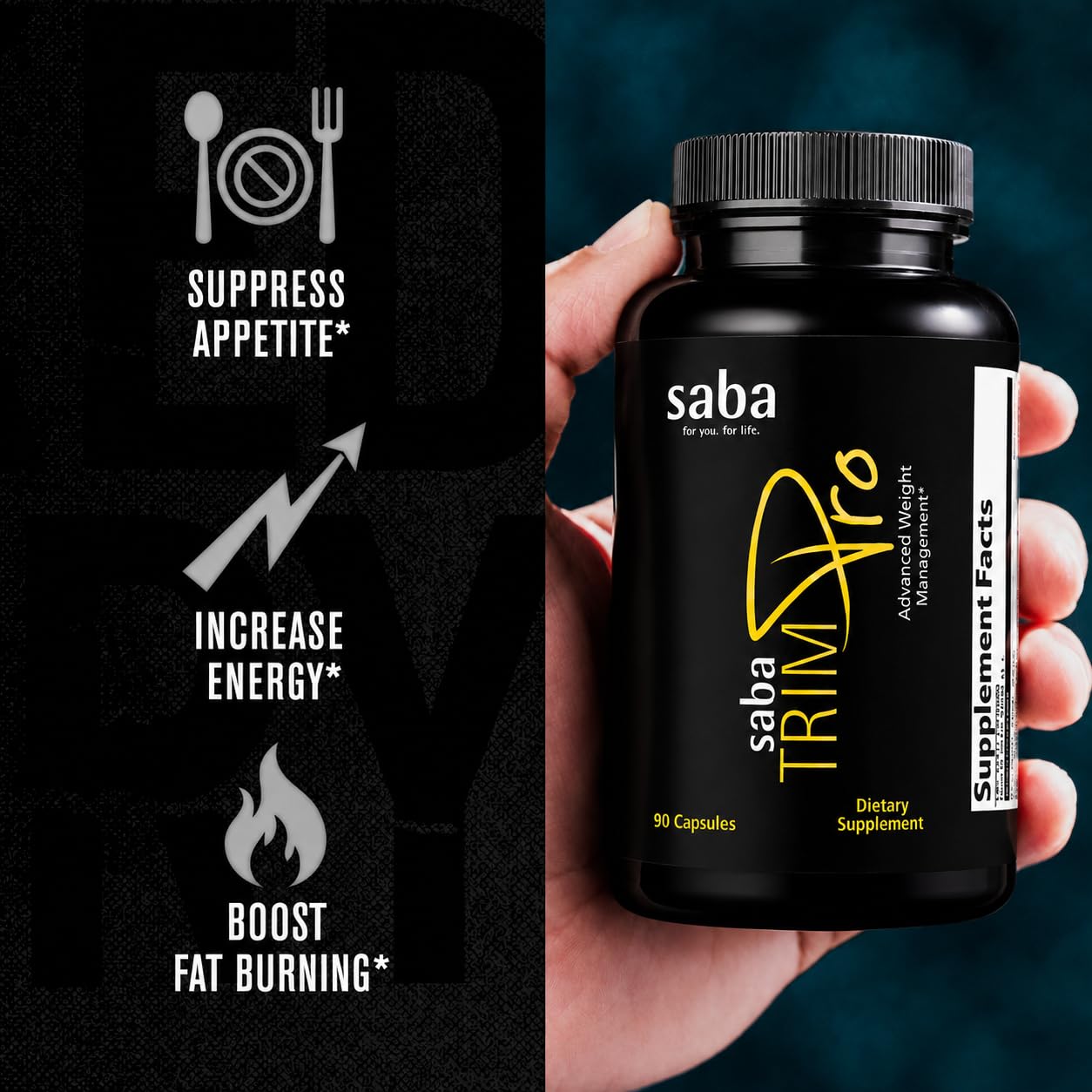 Saba TrimPro™ - Thermogenic Fat Burner - Weight Loss, Appetite Suppressant, & Energy Booster - Premium Vitamins, Minerals & Plant Ingredients & More - 60 Natural Diet Pills — Amazon image 6