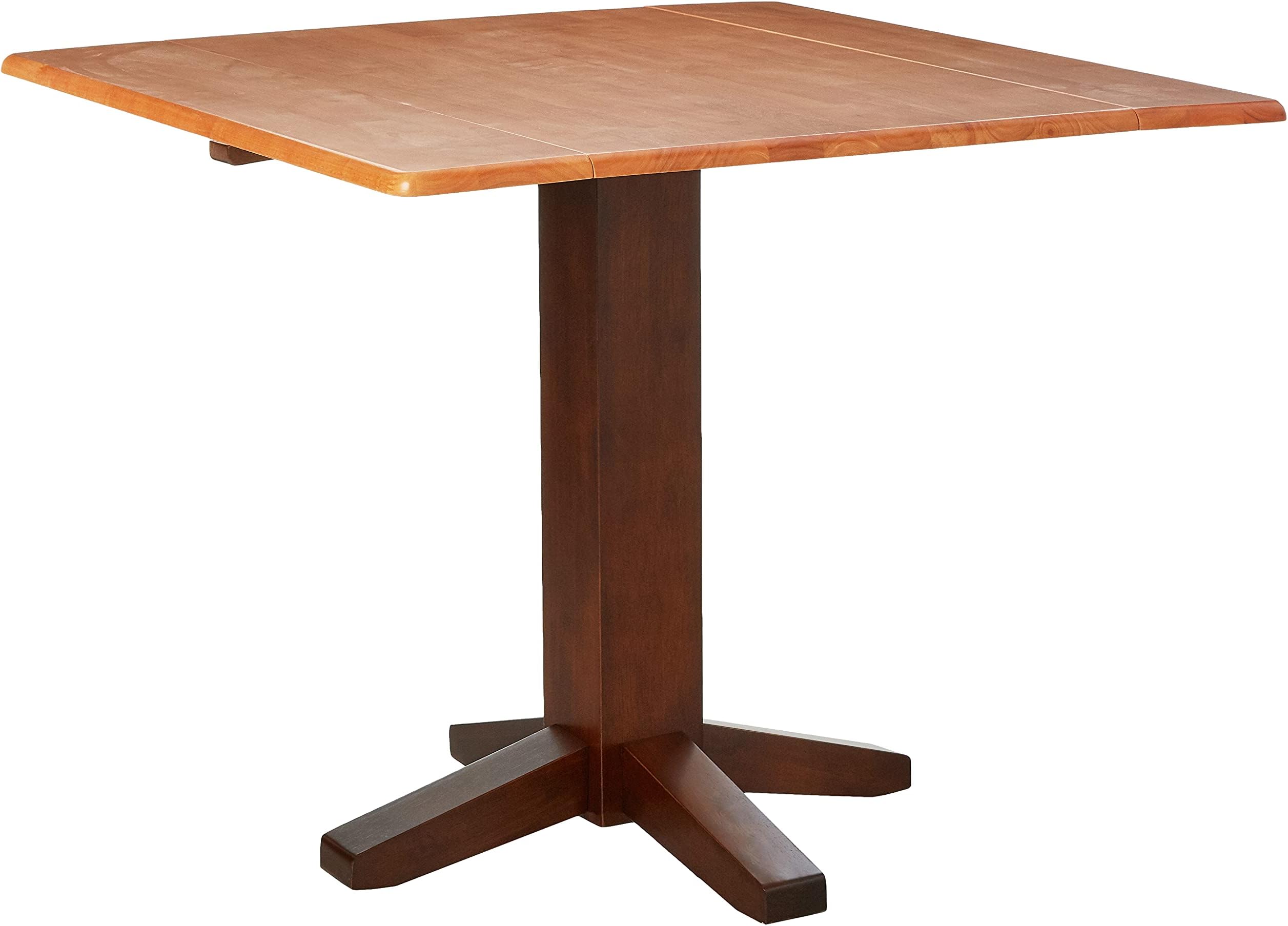 International Concepts Square Dual Drop Leaf Dining Table, 36", Cinnamon/Espresso