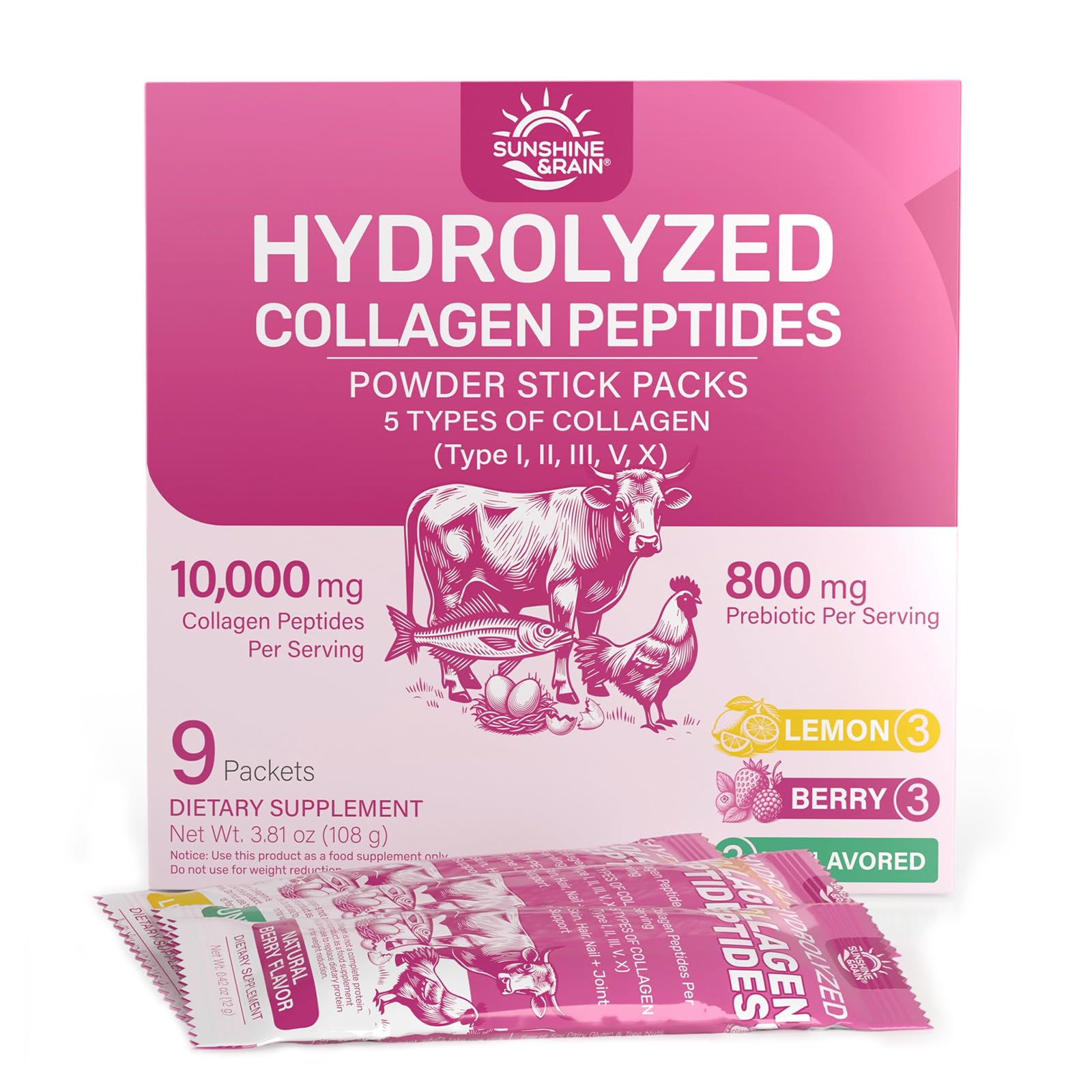 Multi Collagen Peptides Powder Women, 10g Hydrolyzed Collagen, Variety Pack Variety Trial Pack
