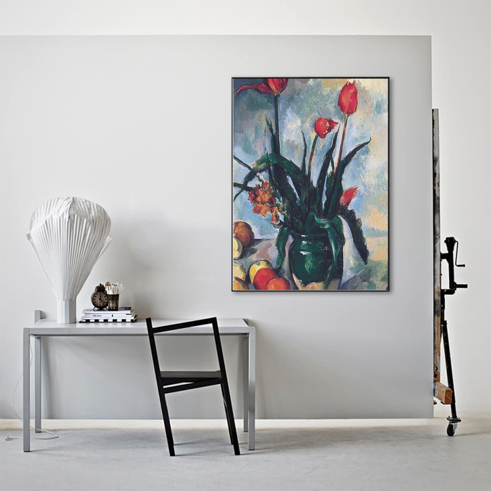 ポール・セザンヌ チューリップの花瓶 額縁 インテリア 楽天市場】手描き 油絵 複製画 ポール・セザンヌ「チューリップ