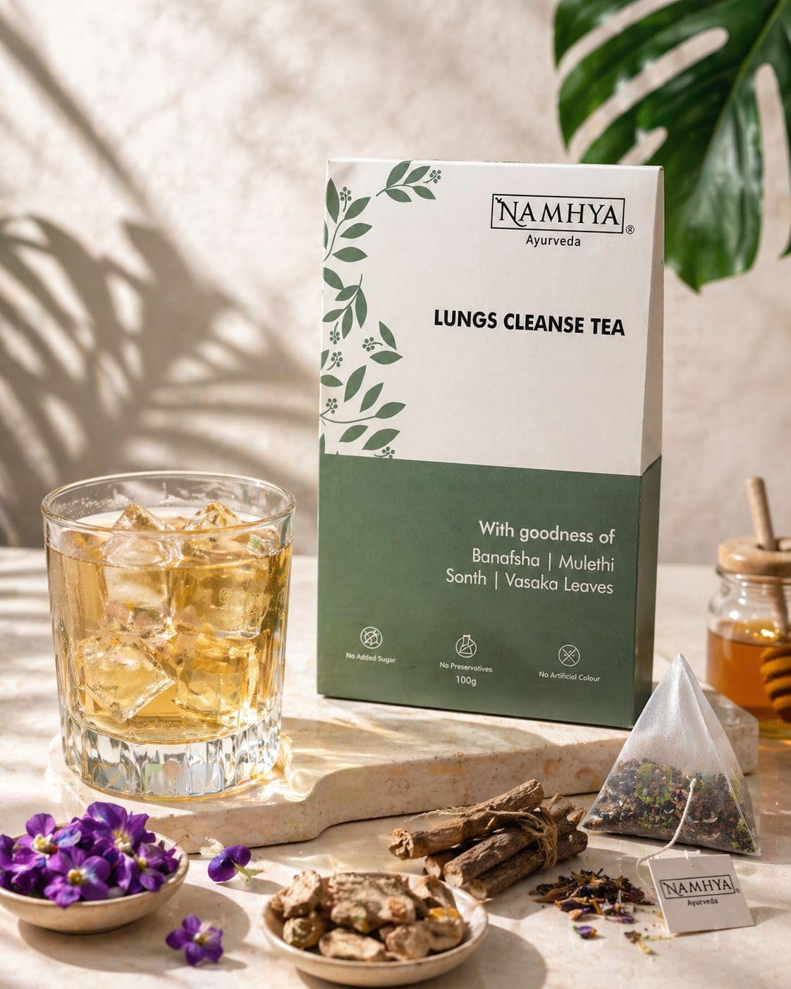 Namhya Lungs Herbal Cleanse Tea | Easy Breathing Support | 100gm Loose Tea