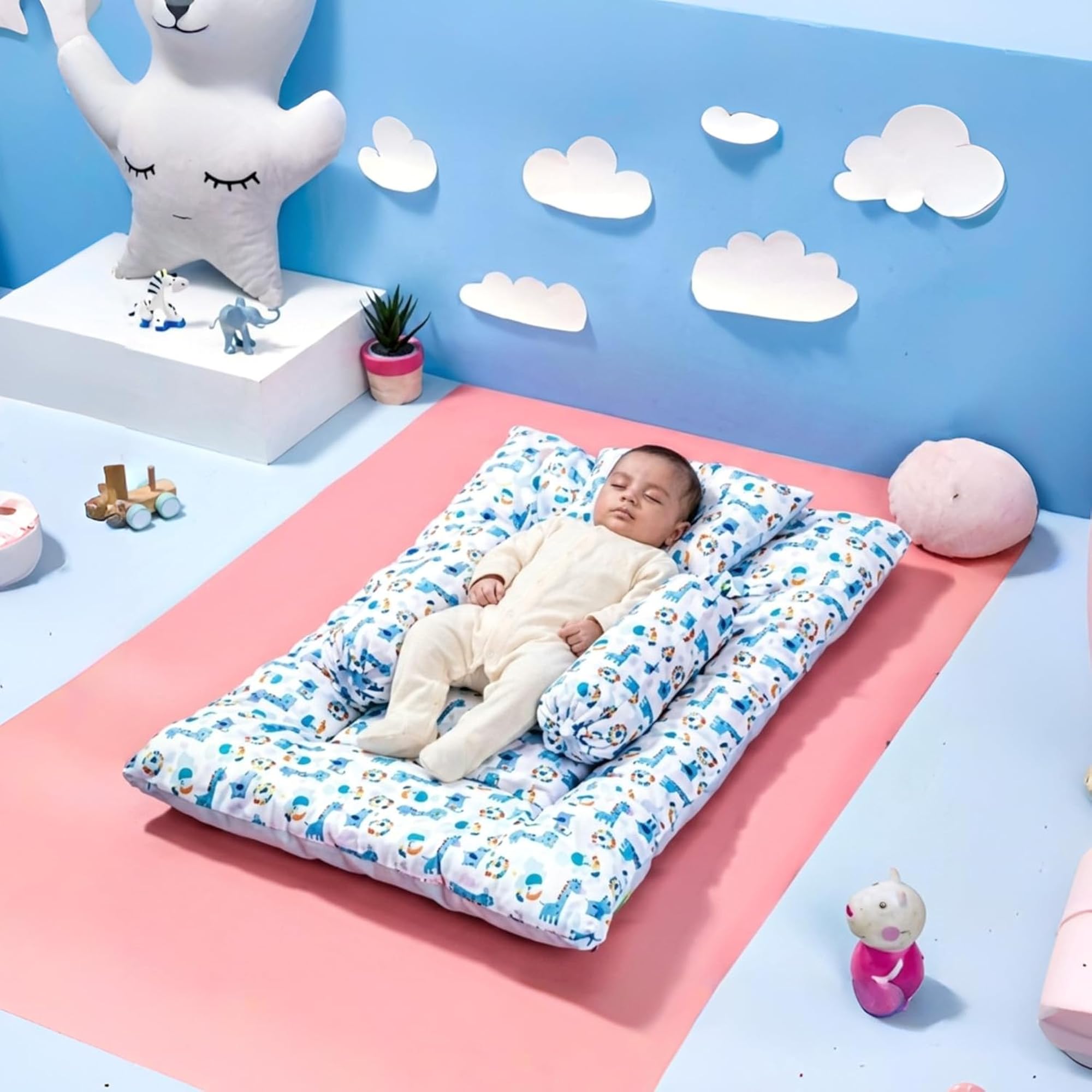 Amazon Brand Newborn Baby Bedding Set with Bolster Pillows