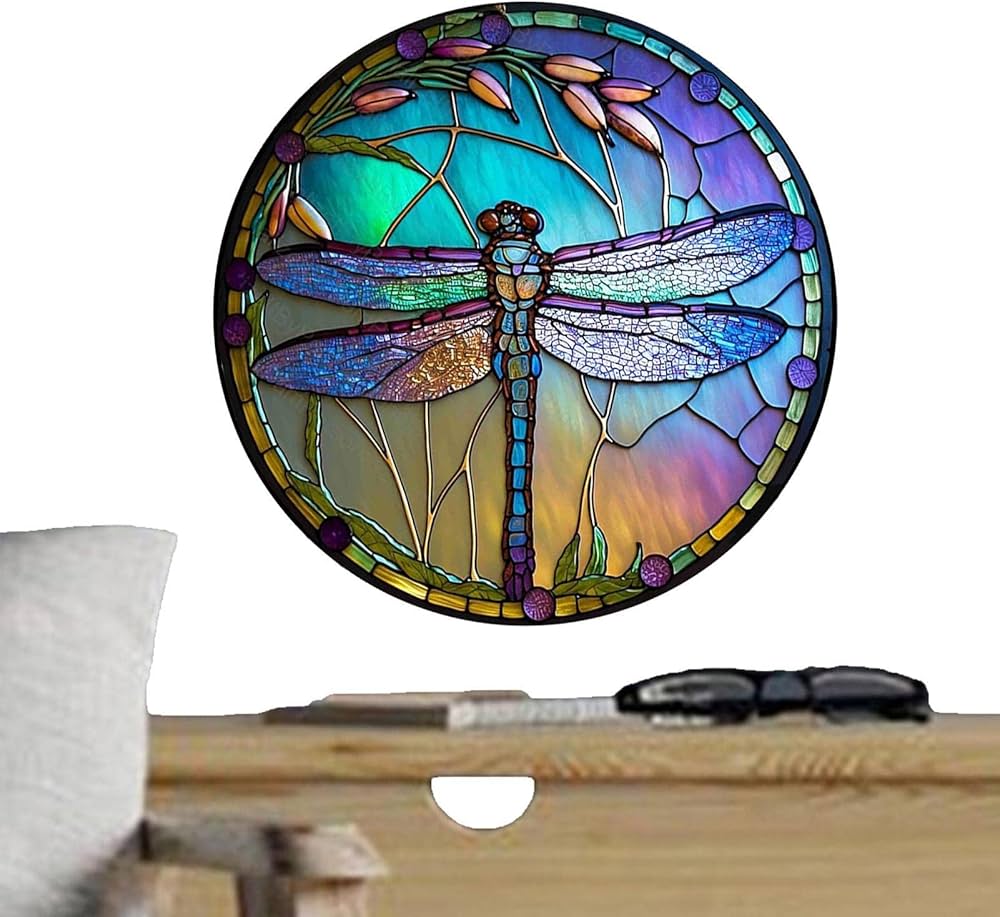 Amazon.co.jp: トンボの正面玄関の装飾 - 穴付きステンド グラス