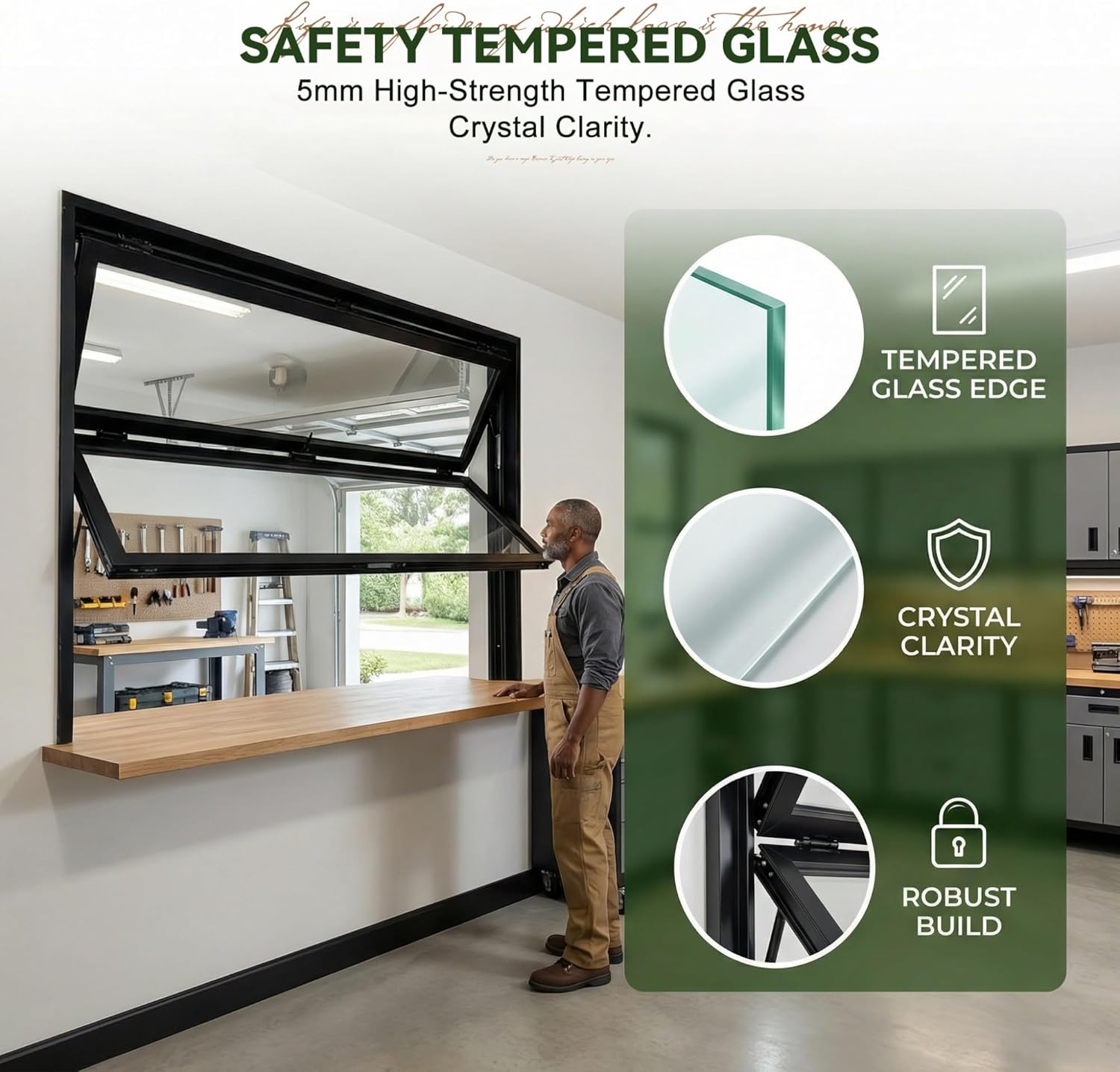 Aluminum Folding Concession Window with Flush Mount Lockable Sliding Service Window for Food Trucks Mobile Kitchens Restaurants(WxH 48x40in/121.9x101.6cm)