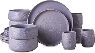 Stone by Mercer Project SHOSAI 16-Piece Stoneware Dinnerware Set, Plates...