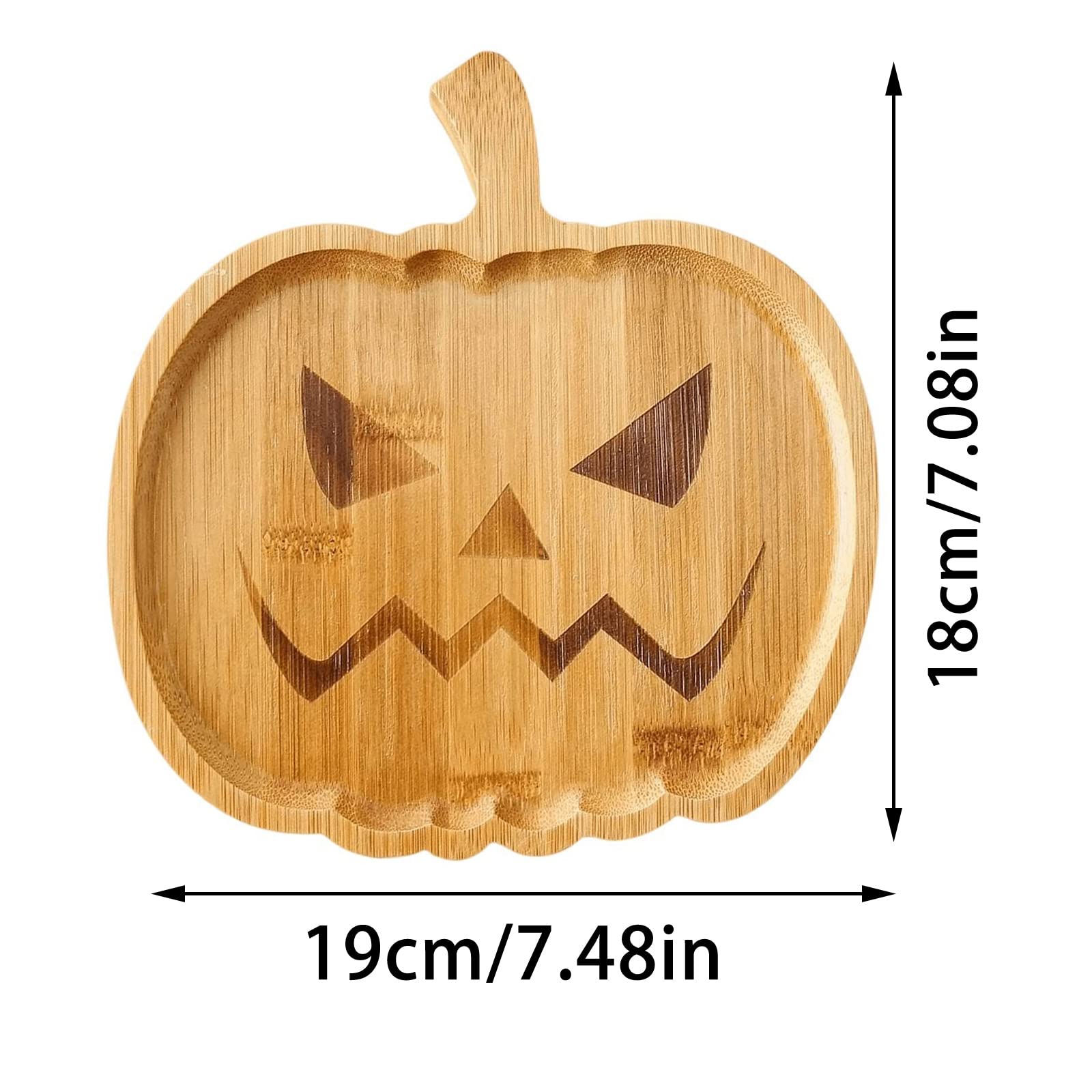 XIAPIA Plateau Aperitif, Plateau De Service Avec 5 Compartiments En Bois, Assiettes Plats De Citrouille Réutilisable En Bois, Assiette Noël Pour Collations Bonbons Salades Grignotines Fromage